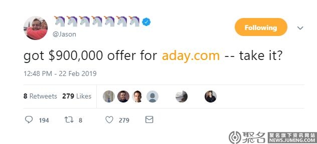 四字母域名ADAY.com接到90万美元报价 背后这个终端赋予了更高价值