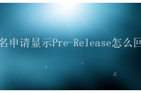 域名申请显示Pre-Release