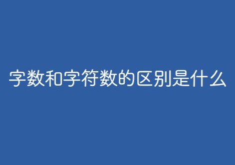 什么是字符数?字数和字符数的区别有哪些？