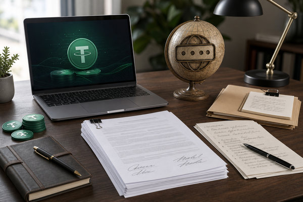 USDT 购买老域名前核验交易与过户节点的示意场景